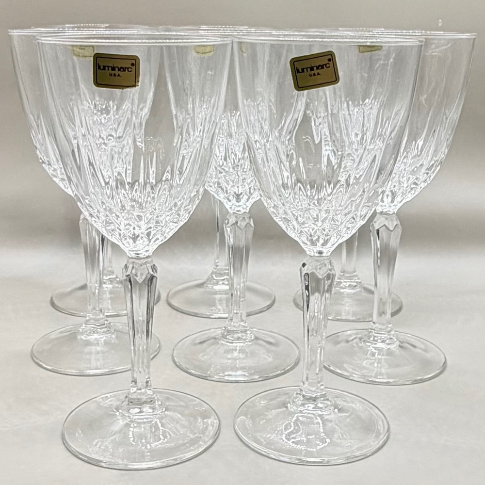 Luminarc Cristal d'Arques Antique Wine Glasses‎ 6.75" USA Crystal Set of 8